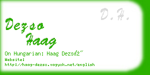 dezso haag business card